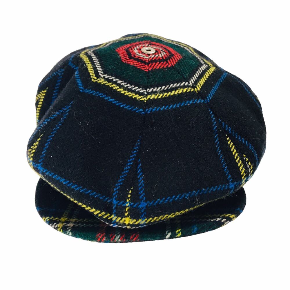 Scotland Tom Morris Blackwatch Acrylic & Wool Cabbie Golf Hat Plaid Sz 7.5" U.K.